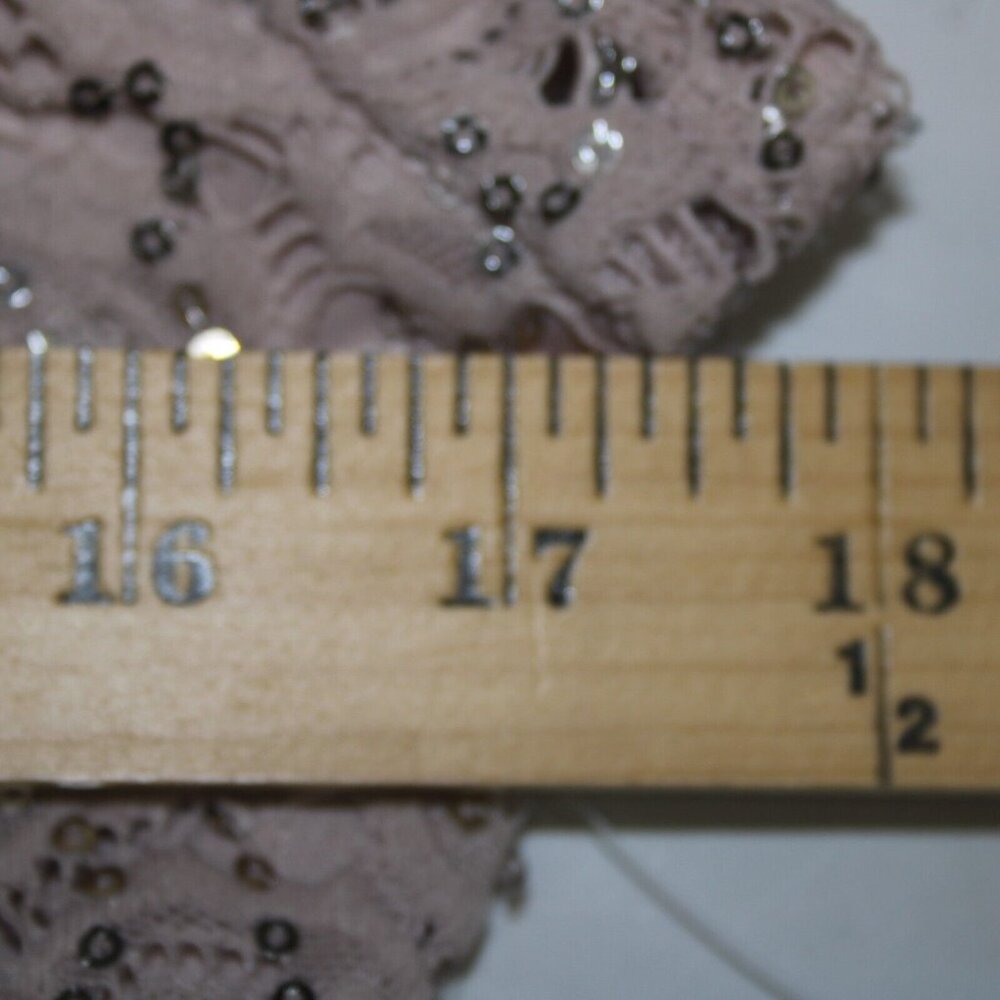 Dress Barn Sz 10 Mauve Lavender Silver Sequin Lined Eyelets Nylon Dress - Picture 11 of 16